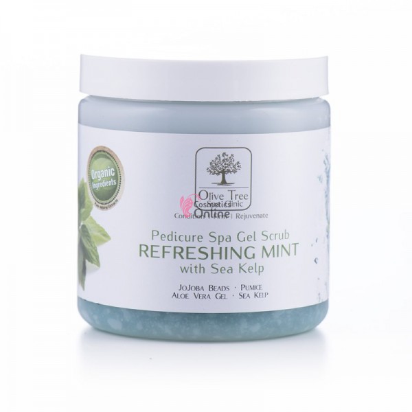 Peeling pentru picioare cu roca vulcanica, Olive Tree Spa Gel Scrub Refreshing Mint 200 gr art 63084